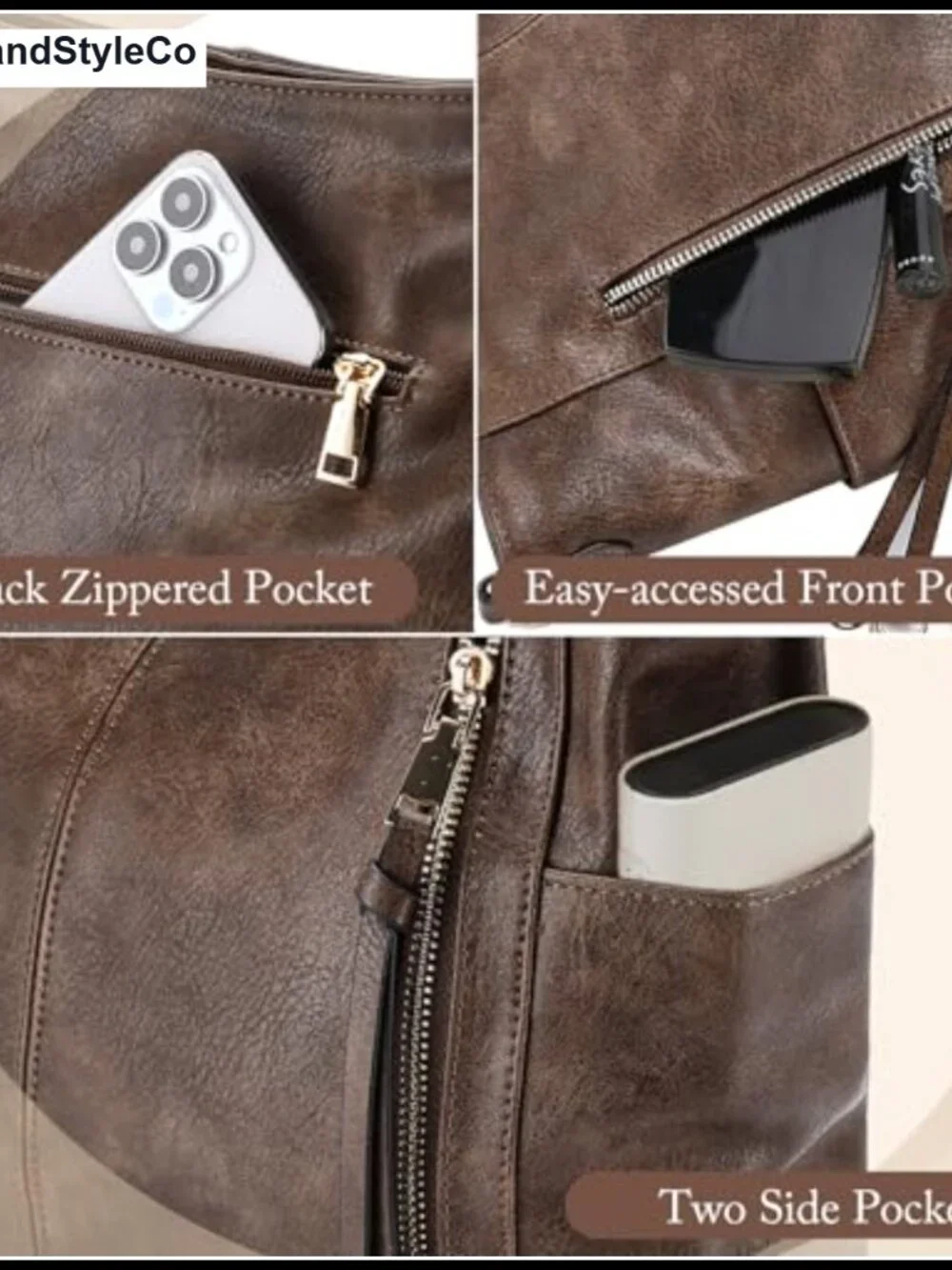 PU Leather Hobo Crossbody Shoulder Bag for Women Travel Work